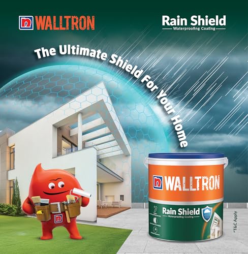 Image of Walltron Rain Shield; Elastomeric Exterior Wall Waterproof Coating Paint (10 Litre)-Crack Bridging Waterproofing for Walls, Dirt Pick-up Resistant, 7 Years Warranty