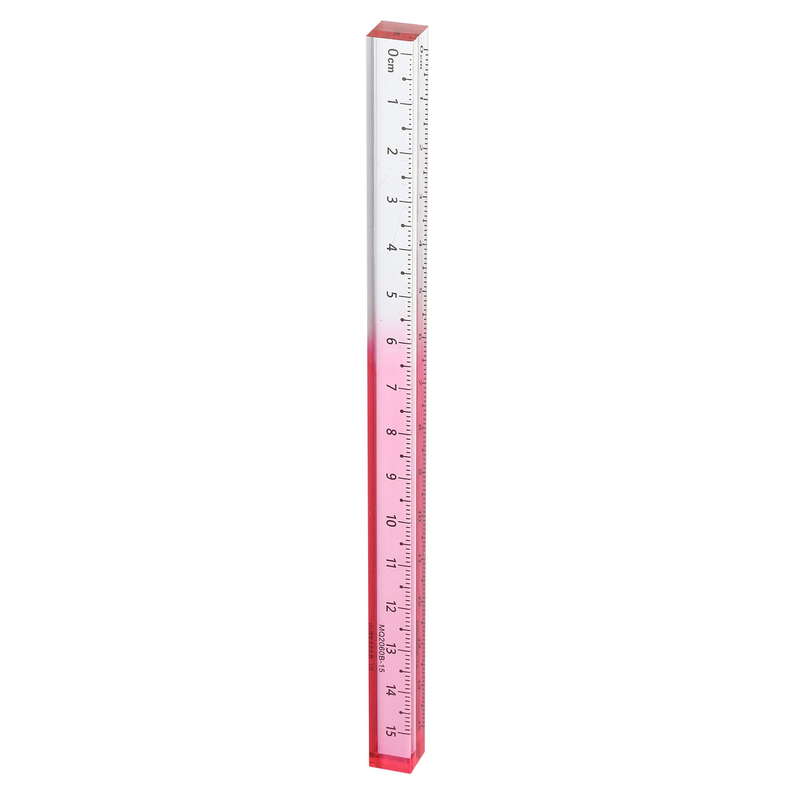 sourcing map Acrylic Clear Straight Rulers 15cm Metric Transparent Gradient Three-Dimensional Plastic Ruler Square Cube Measuring Tool for Classroom Office, Pink โ image 1