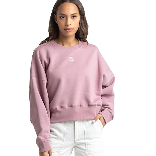 adidas Originals Women's Adicolor Essentials Fleece Sweatshirt, Medium Grey Heather