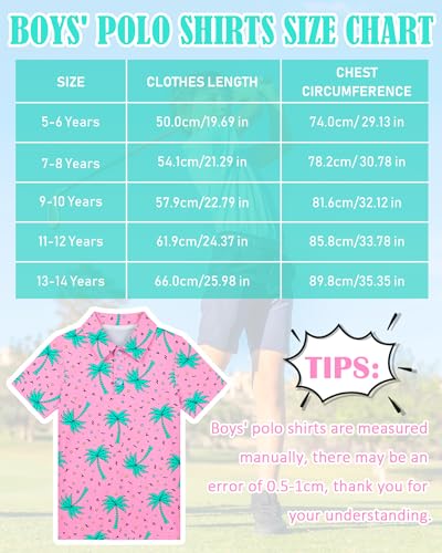 Image of Boys Polo Shirt Golf Short Sleeve Performance Dry Fit Stretch School Uniform Shirts for Boys 7-14 Years