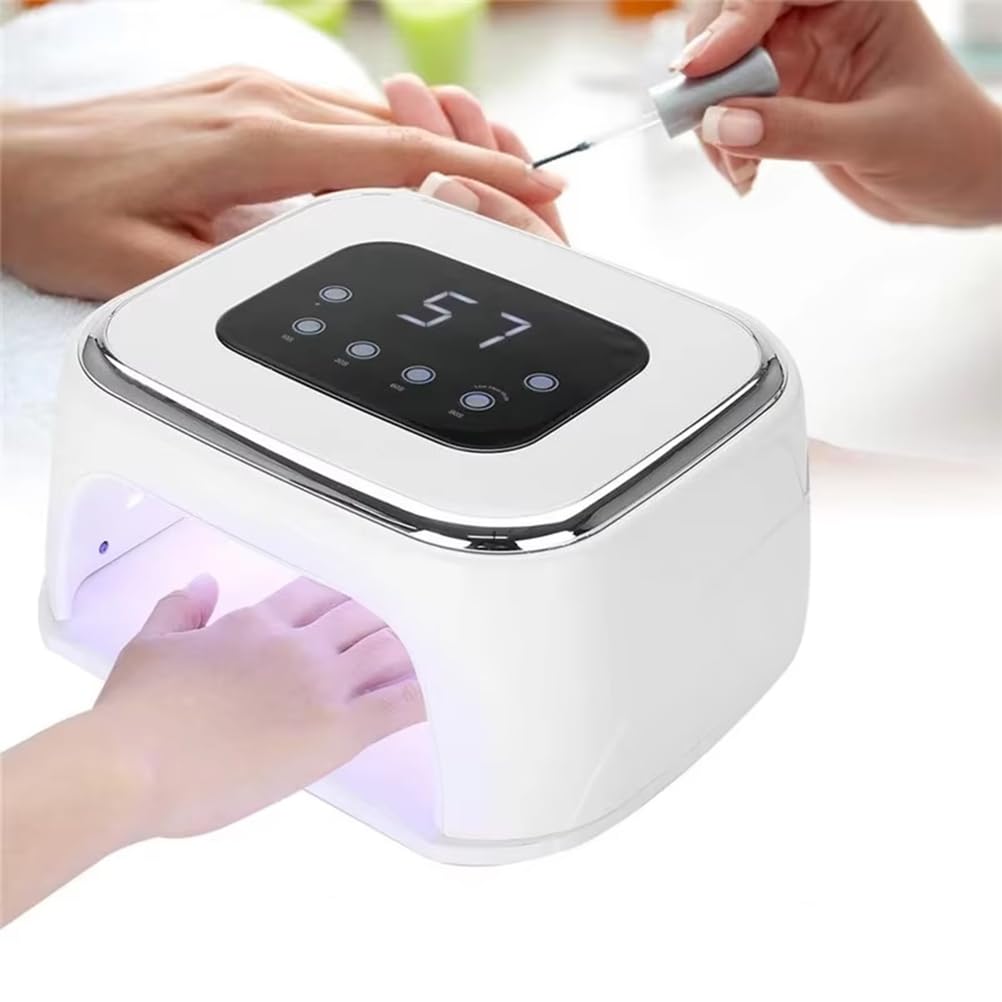 Akumulatorowa lampa UV LED do zdobienia paznokci, bezprzewodowa suszarka paznokci z wyświetlaczem LCD i 42 diodami LED, 4 ustawienia timera i obsługą Bluetooth do przechowywania w domu.