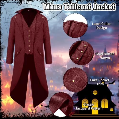 Manteau pour homme veste de vampire gothique adulte festif - 4