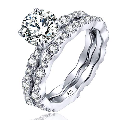 Starchenie Engagement Rings Set for Women 925 Sterling Silver Wedding Bridal Set with 1.25 Carat Round AAA Cubic Zirconia
