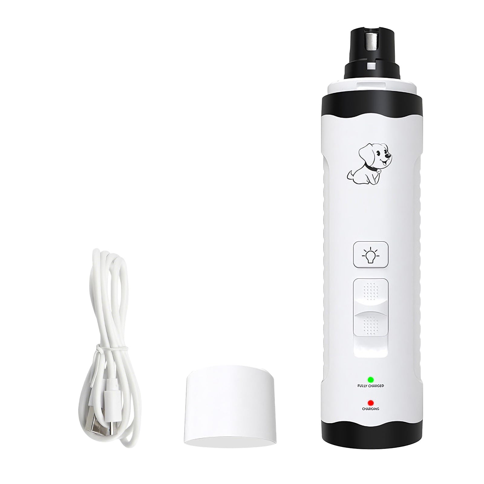 Molinillo eléctrico de uñas para mascotas con luces LED para recortar uñas de perro de forma segura y silenciosa en casa, lima de uñas de mascotas de bajo ruido