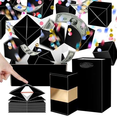 ysmile Surprise Box Gift Box for Cash Gift DIY Explosion Money Box for Boy Girl Men Women Birthday Anniversary Pop Up - Black