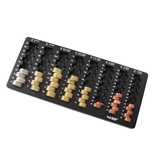 HMF 2701-02 Euro-Münzzählbrett abgeschrägt, 34,0 x 15,0 x 3,0 cm, schwarz