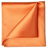 KissTies Tangerine Orange Pocket Square Mens Satin Handkerchief + Gift Box