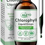 Organic Chlorophyll Liquid Drops for Adults Women Men Chlorophyll Mint Water Vegan Herbal Supplement