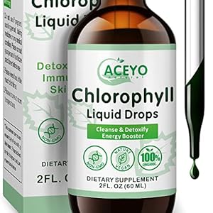 Organic Chlorophyll Liquid Drops for Adults Women Men Chlorophyll Mint Water Vegan Herbal Supplements Vitamins…