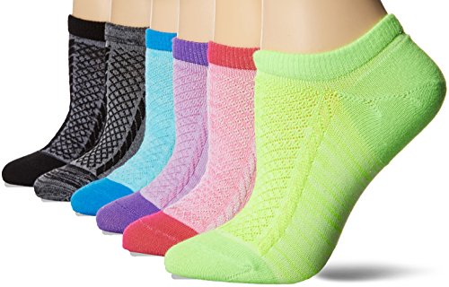 Hanes Women's 6-Pack Invisible Comfort Scoop Cut No Show Sport Liner, Bold Texture Free Feed, 5-9