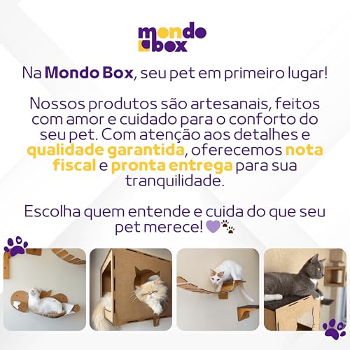Mondo Box Escalador para Gatos com Prateleira Arranhador Poleiro Playground Parede Escadinha Diversã
