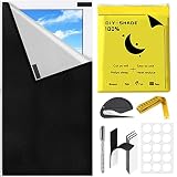 100% Portable Blackout Curtains for Travel Window Blinds-79" x 57" Temporary Blackout Shades, Blacko