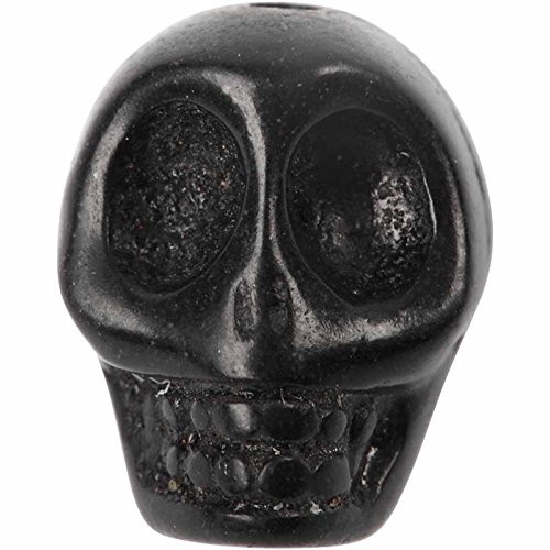 Howlite Beads, D: 12 mm, black, skull, 32pcs - Image 3