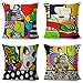 Poszewki na poduszki len, 50 x 50 cm zestaw 4 sztuk, dekoracyjna poszewka na poduszkę z kreskówką, nowoczesna poszewka na poduszkę na sofę, na zewnątrz poszewka na poduszkę na sofę kanapę łóżko wystrój domu