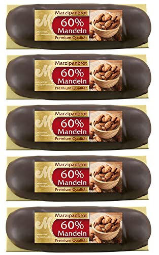 Odenwälder Marzipan Spar Set 5x Premium Marzipanbrote 60% Mandeln 500g umhüllt mit Zartbitterschokolade