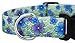 Country Brook Petz - Blue April Blossoms Deluxe Dog Collar and Leash Limited Edition - Spring Collection Featuring Springtime Designs (1/2 Inch, 2XS)