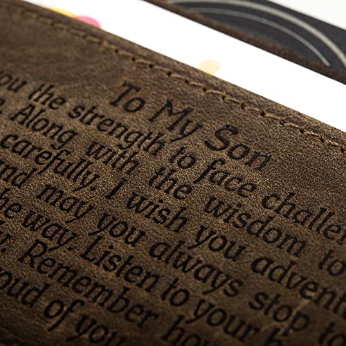 BOBO BIRD Wallet for Son, Personalized Bifold Wallet for Son Gift, Genuine Leather RFID Blocking Mens Wallet Christmas Gift for Men (To Son)3