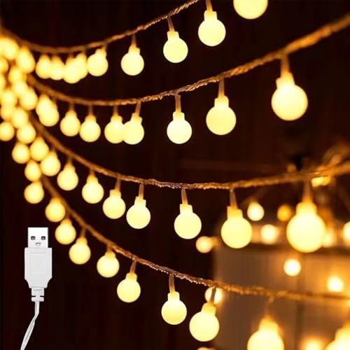 ENLACE USB Lichterkette Innen, 3M 20 LED Lichterkette Kugeln...