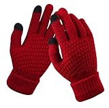 guantes rojos piel Amplia aplicación: Estos guantes son ideales para su uso en interiores y exteriores. Ya sea que esté escribiendo en casa, en la Oficina, jugando con un smartphone, o patinando, corriendo, montando a caballo, caminando, pueden bloquear el aire frío. La máxima flexibilidad le permite utilizar fácilmente dispositivos electrónicos que mantienen sus dedos calientes en días fríos