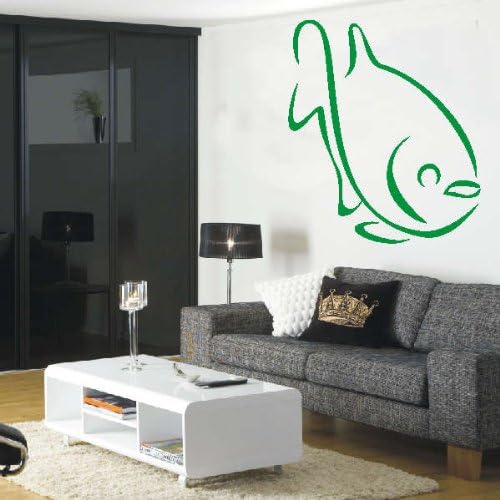 INDIGOS 4051095774761 Wall Quote, Vinyl Wall Art Sticker D246 - Cute Fish Carp Tribal 96 x 82 cm x 1 cm Green - Image 3