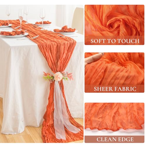 6-Pack-Orange-Cheesecloth-Table-Runner-Gauze-Table-Runner-10FT-Long-Semi-Sheer-Table-Runner-Rustic-Wedding-Table-Decor-for-Boho-Wedding-Decor-Arch-Draping-Bridal-Shower-Thanksgiving-Decor 6 Pack Orange Cheesecloth Table Runner Gauze Table Runner 10FT Long Semi Sheer Table Runner Rustic Wedding Table Decor for Boho Wedding Decor Arch Draping Bridal Shower Thanksgiving Decor