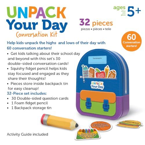 Image of Learning Resources Unpack Your Day Conversation Kit - 32 Pieces, Ages 5+, SEL Toys, Classroom Must Haves, Teacher Supplies, Gifts For Boys And Girls, Speech Materials, Ice Breaker
