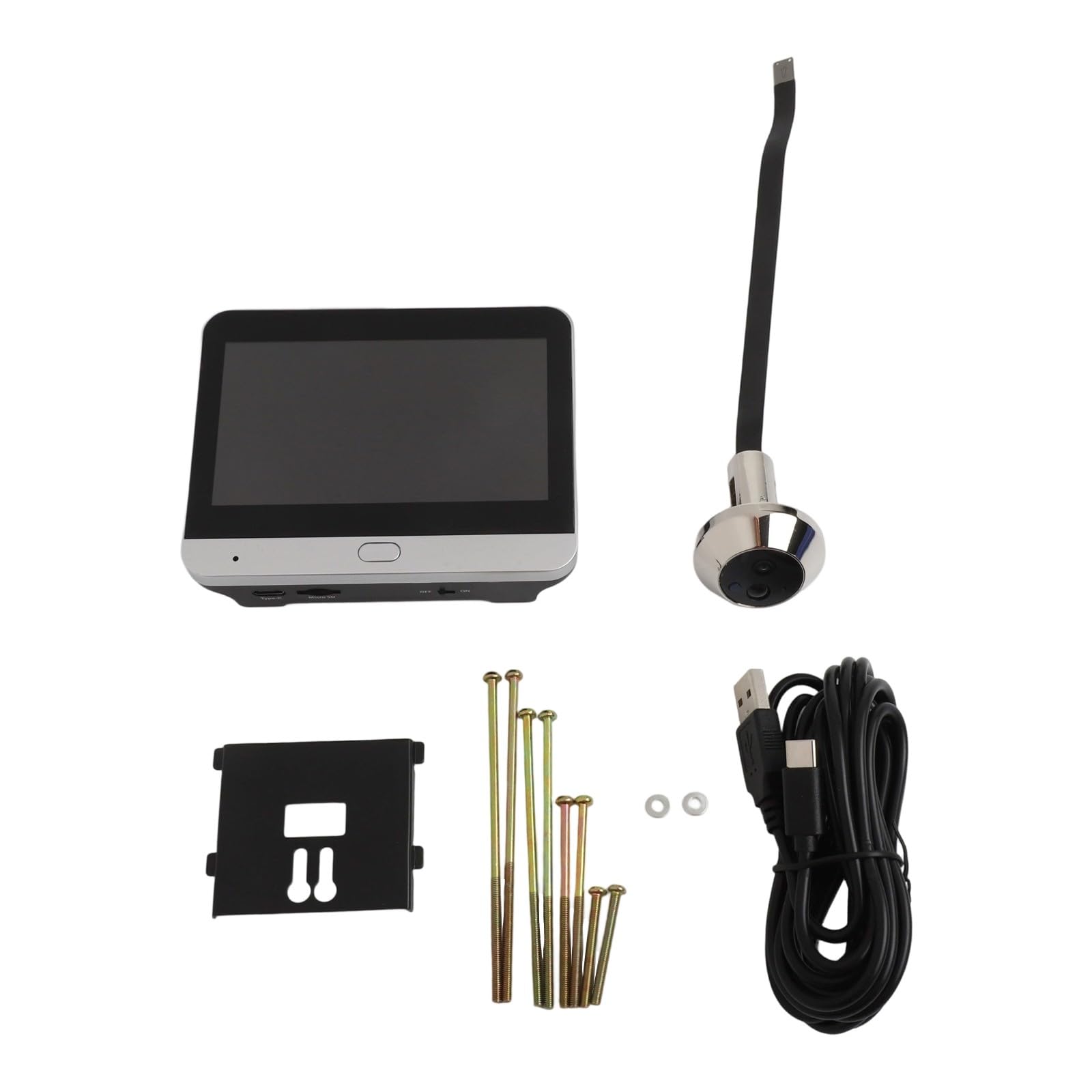 Volakebeing Cámara digital de mirilla para puerta con monitor LCD a color de 4.3 pulgadas, gran angular de 1080P, visión de 120°, timbre WiFi, timbre PIR, sistema de intercomunicación de video para el