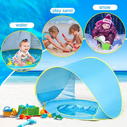 Barraca de praia para bebê GKPLY com piscina, barracas de praia pop-up para crianças pequenas ou inf
