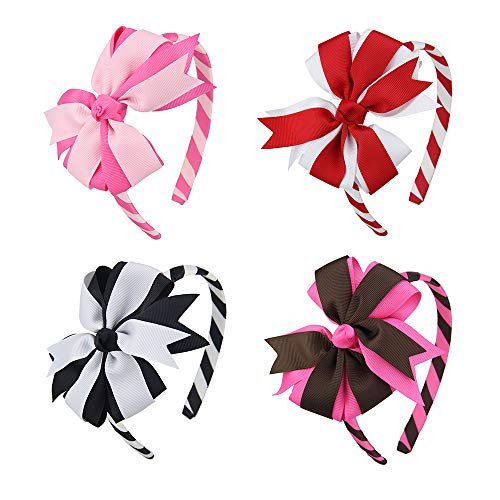 7Rainbows Bicolor Double Layered Bowknot headbands for Girls(FS045-1)
