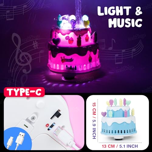 Image of Zest 4 Toyz Bubble Cake Toy for Kids Bubble Machine with Colorful Lights & Stickers Rechargeable Bubble Blower Sings Happy Birthday Song Gift for Boys and Girls Age 3+ Multicolor