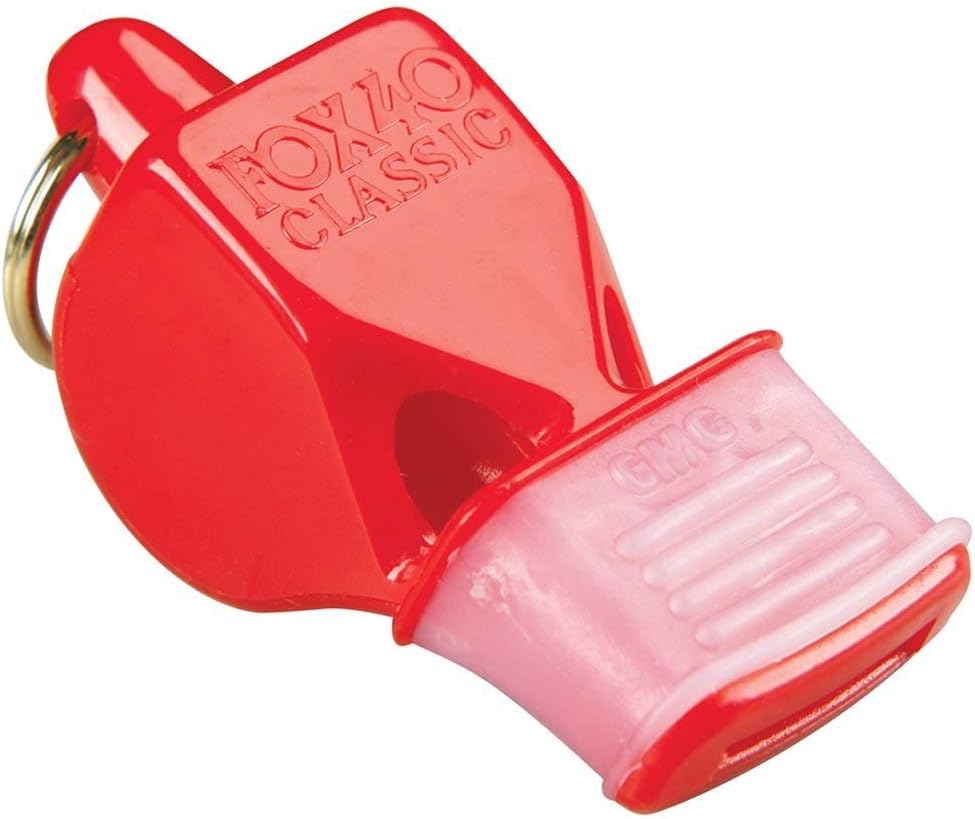 CMG Whistle with Cushioned Mouth Grip, Red