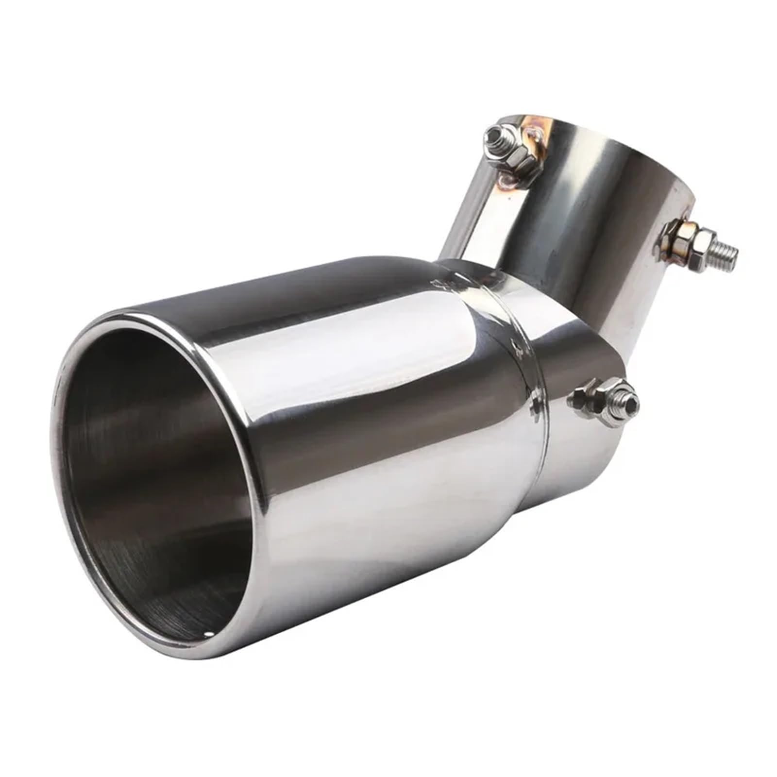 Końcówka rury wydechowej ze stali nierdzewnej 63mm/3.5 "89mm regulowany uniwersalny pasujący do samochodu SUV pojedyncza rura walcowana Tłumik do auta(Black)