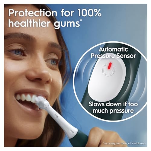 Oral-B iO 2 elektrische Zahnbürste, Waldgrün, für Erwachsene, 3 Reinigungsmodi, sanft für das Zahnfleisch, weiche Bürste, Zubehör, Ersatzbürste, Ladegerät – Bild 5
