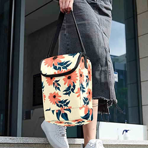 Lonchera grande con diseño floral y correa ajustable para el hombro 6