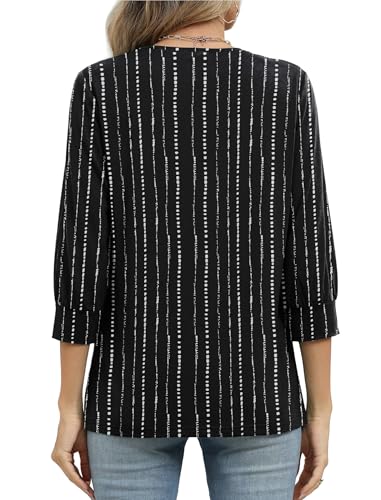 Image of WIHOLL 3 /4 Length Sleeve Womens Tops Dressy Casual Blouses Summer Spring Trendy Business Outfits Fashion Clothing