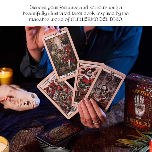Image of PATPATTarot del Toro Tarot Deck & Guidebook, Party Game Card Deck, Beginners Tarot Deck for Divination and Spiritual Guidance, Dark Fantasy Aesthetic Tarot Deck