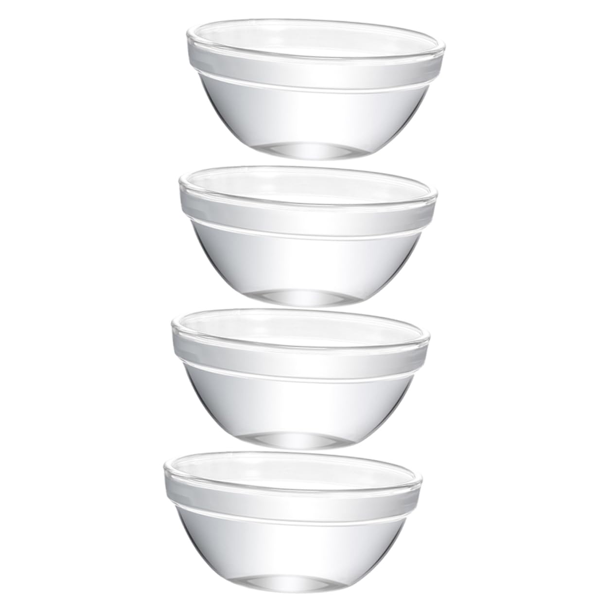 Hoement 4pcs Bozai Cake Bowl Mini Containers Ice Cream Bowls Glass Mini Food Containers Dipping Sauce Bowls Food Prep Bowl Nut Bowls Clear Bowl Transparent Food Bowls Baking Bowl Pudding