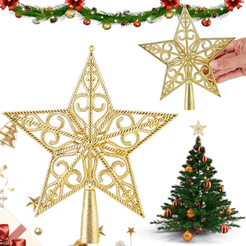 Weihnachtsbaumspitze Stern Gold, Christbaumspitze Stern,...