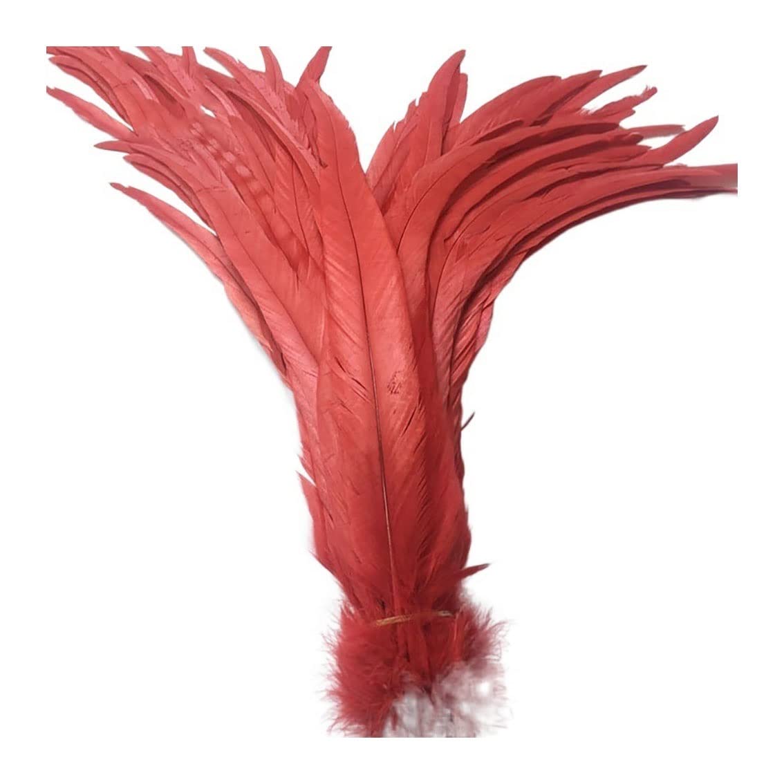 Plumas de gallo de 30-35 cm blancas y rojas para trajes DIY