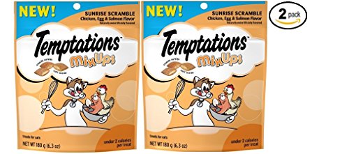 Temptations Mega Mixups Sunrise Scramble Cat Treats, (Chicken,egg and salmon flavor) 6.3 Oz - Pack of 2