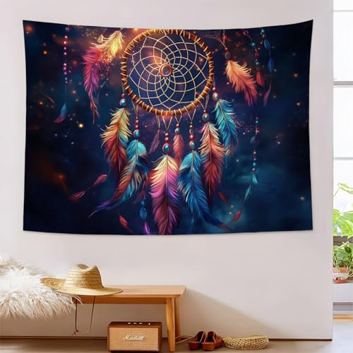 Tapisserie Murale Attrape-Rêves Étoilé, Tapis Esthétique Galaxie pour Chambre