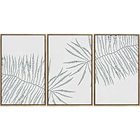 SIGNWIN Framed Canvas Wall Art Tree Leaves Abstract Patterns Digital Art Modern Art Contemporary Relax/Calm Black and White for Living Room, Bedroom, Office - 16