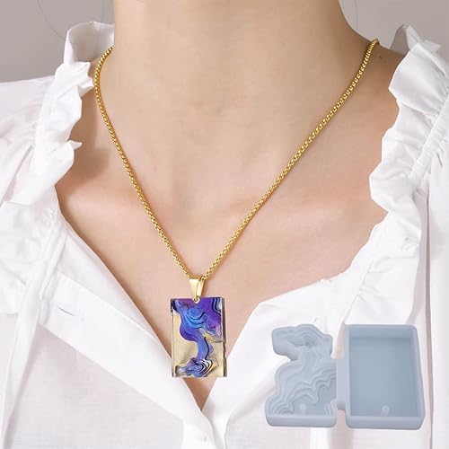 Miniatura 6 de FineInno 3 moldes de resina oceánica para isla de silicona, moldes de joyería para colgantes de resina epoxi, collar con agujeros, juego de