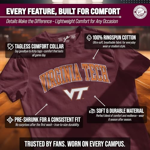 Image of NCAA Gameday Cotton T-Shirt for Men and Women | Officially Licensed NCAA Tee - Preshrunk Ring-Spun Cotton - Screen-Printed Team Logo