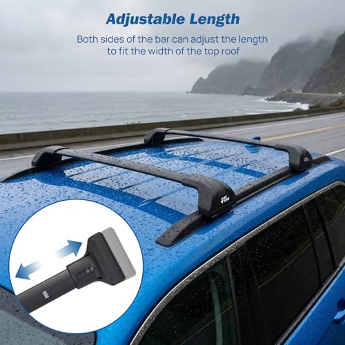 Image of JOYTUTUS 300lbs Heavy Duty Lockable Aluminum Roof Rack Cross Bars Compatible with Jeep Grand Cherokee L 2021-2026 (3-Row) & Grand Cherokee WL 2022-2026 (2-Row)