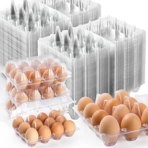 Plastic egg cartons 12-count, 120-pack, medium egg trays