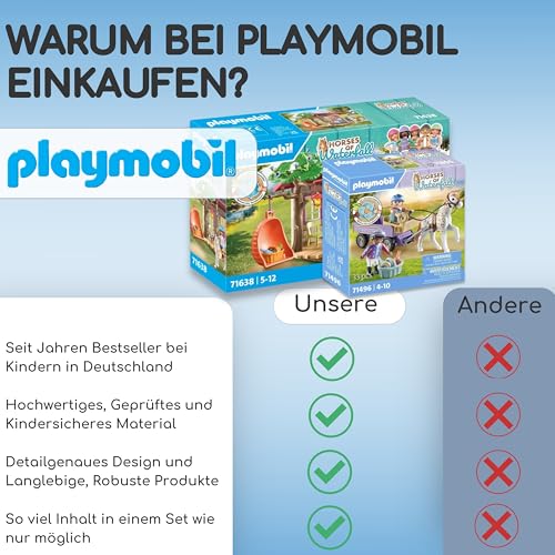 PLAYMOBIL 71496 Ponykutsche 71638 Geheimes Clubhaus für Pferdefans - perfekt für kreative Pferdeliebhaber und fantasievolle Geschichten!