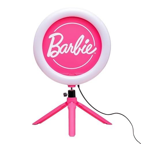 Barbie Streaming Light - Officially Licensed Adjustable Ring Light with Phone Holder, 3 Light Modes, Warm, Cool & Neutral, Gift for Girls | Paladone