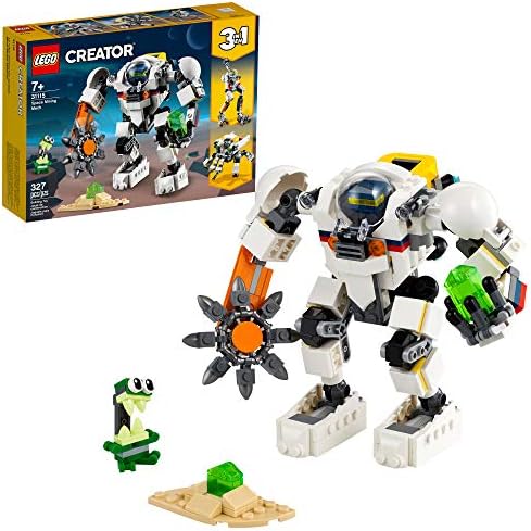 LEGO Creator 3in1 Space Mining Mech 31115 Building Kit Featuring a Mech Toy, Robot Toy and Alien Figure; Makes The Best Toy for Kids Who Love Creative Fun, New 2021 (327 Pieces)
