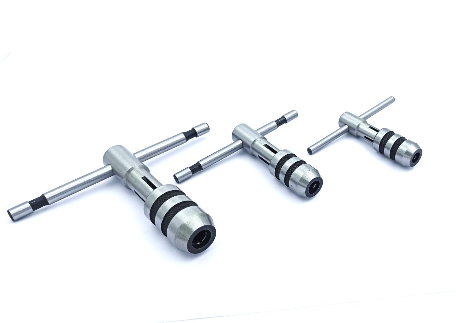 A.D. International T-Handle Tap Wrench Set of 3 Pcs Solid Collet Jaws For Tappig & Reaming